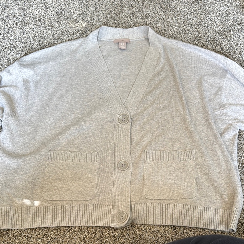 Gray Women's Cardigan Sweater